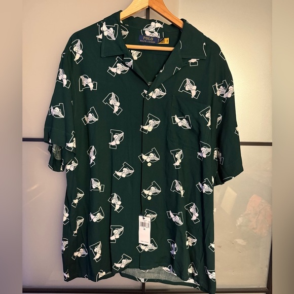 Polo Ralph Lauren Other - NWT Polo Ralph Lauren Men's XL Green P-Wing Camp Collar Shirt